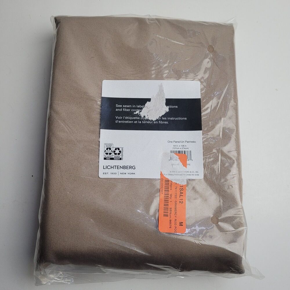 NEW Sun Zero Lichtenberg One Panel Color Taupe Brown 54 W in X 108 in  L #CT3